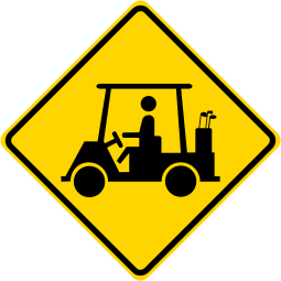 Golf Cart Crossing Symbol Warning Sign