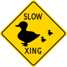 Bird Duck Waterfoul Crossing Warning Sign