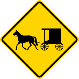 Horse Drawn Vehicle Symbol Warning Sign