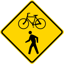 Bicycle/Pedestrian Crossing Symbol Sign