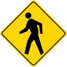 Pedestrian Crossing Ahead Symbol Sign