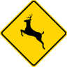 Deer Crossing Symbol Roadway Warning Sign