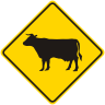 Cattle Cow Crossing Symbol Roadway Warning Sign