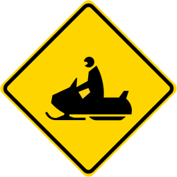 Snow Mobile Crossing Symbol Warning Sign