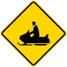 Snow Mobile Crossing Symbol Warning Sign