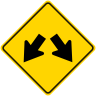 Double Arrow Symbol Roadway Warning Sign