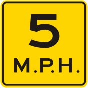  5 MPH Advisory Speed Plaque