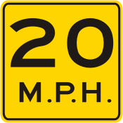 20 MPH Advisory Speed Plaque