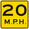20 MPH Advisory Speed Plaque