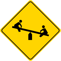 Playground Symbol Roadway Warning Sign
