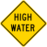 High Water Roadway Warning Sign