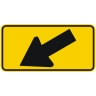 Directional Down Arrow Left Warning Sign