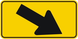 Directional Down Arrow Right Warning Sign