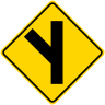 Fork Left Symbol Roadway Warning Sign