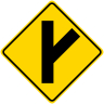 Fork Right Symbol Roadway Warning Sign