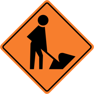 Men Working Symbol Construction Sign