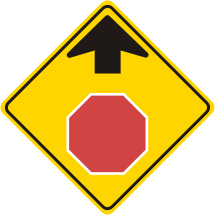 Stop Ahead Symbol Roadway Warning Sign