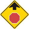 Stop Ahead Symbol Roadway Warning Sign