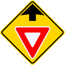 Yield Ahead Symbol Roadway Warning Sign