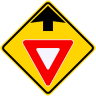 Yield Ahead Symbol Roadway Warning Sign