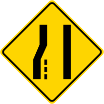 Merge Right Symbol Warning Sign