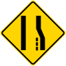 Merge Left Symbol Warning Sign