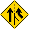 Added Lane Right Symbol Warning Sign