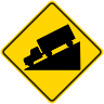 HILL Roadway Symbol Warning Sign