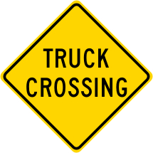 Truck Crossing Warning Sign