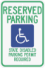 Washington State Specified Disabled Parking Sign
