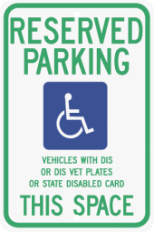 Wisconsin State Specified Disabled Parking Sign